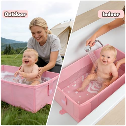 Collapsible Baby Bathtub with Toy Net, Portable Bathtub for Baby Shower - Image 6