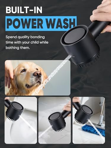Cobbe Filtered Shower Head with Handheld, High Pressure 5 Spray Mode Showerhead with Filters, Built-in Power Wash for Hard Water - Remove Chlorine - Reduces Dry Itchy Skin, Black - Image 5