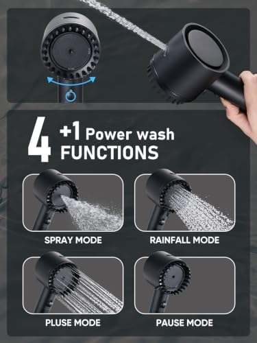 Cobbe Filtered Shower Head with Handheld 5 Spray Mode Black（2.5 GPM） - Image 5