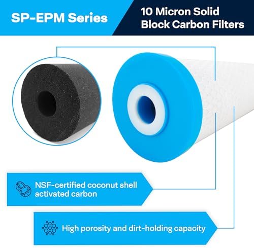 SpiroPure SP-EPM-20BB Carbon Block Water Filter EPM-20BB CB-45-2010, 4 Pack - Image 2