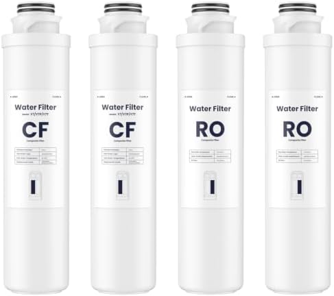 CF & RO Filter Replacement Cartridge Set Compatible with SimPure Y7T, Y7, Y7P-W, Y7P-BW Countertop Reverse Osmosis Water Filtration System, 4-Pack (2 CF + 2 RO), 100 GPD, 12-Month Service Life by Unknown