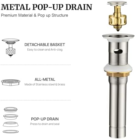 Ultimate Unicorn Bathroom Sink Stopper, with Overflow Hole, Brushed Nickel - Image 2