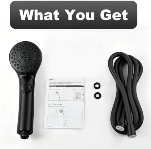 OFFO Shower Head with Hose, 5 Mode Handheld Shower Head with On Off Switch for Water Saving, High Flow Powerful Boosting Showerheads with 60" PVC Hose, Matte Black - Image 6