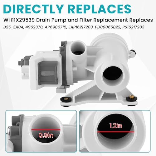 WH11X29539 WH11X39237 Washer Drain Pump and Filter Fit for G-E Washers - Image 5