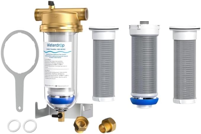 Waterdrop Mega Spin Down Sediment Filter with WD-BG102 100/50 Micron Replacement Cartridge, Bundle by Waterdrop