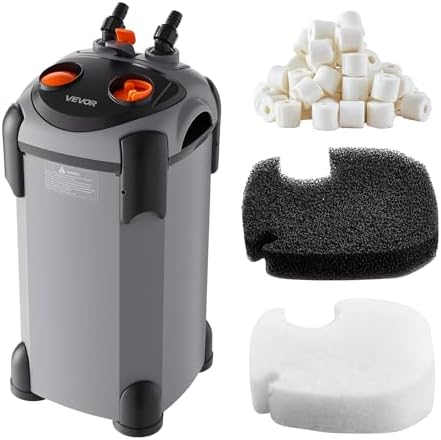 VEVOR 224.5GPH Canister Filter, 3-Stage External Aquarium Filter with Powerful Pump, Quite Water Circulation Cleaning Machine with Media for Fish Tanks and Aquariums Up to 55 Gallons, for Freshwater by VEVOR