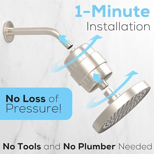 SparkPod 23-Stage Shower Head Filter for Showerheads, Brushed Nickel - Image 5