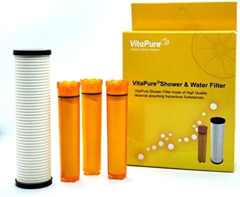 Sonaki Shower 300VPX Dual Filter Refill Cartridges - 4 Pack includes 3 Vitamin C 1 PureMax Filter - Remove Up to 99.9% of Chlorine and Chloramines Plus Heavy Metals by Sonaki