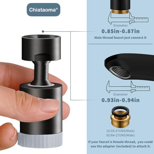 Swivel Faucet Aerator,3-function Faucet Nozzle,Rotate Kitchen Faucet Head - Image 5