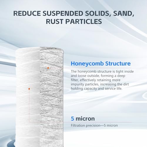 BLUERISE Whole House 5 Micron 10" x 4.5" Sediment Filter Cartridge - 2 Pack - Image 5