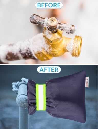 2Pack Outdoor Faucet Covers for Winter, 8.3" H x 6.7" W Outside Hose Bib Covers Protector Spigot Covers Insulated Winter Waterproof Freeze Protection Pipe Covers Socks Protector (Blue-2Pack) - Image 5