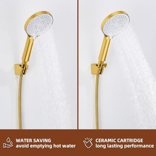 Angle Simple Shower Flow Control, Water Shut Off Valve Titanium Gold 2 Pack - Image 4