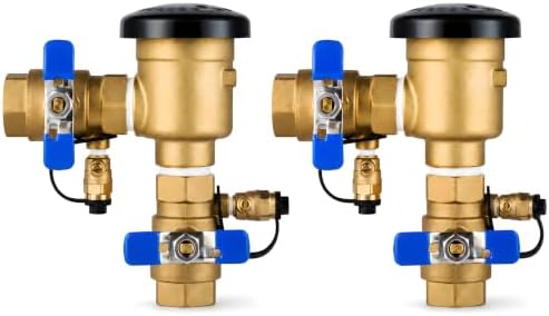 2 Pack 1 Inch Backflow Preventer, Brass Pressure Vacuum Breaker Assembly, 400 PSI Sprinkler Backflow Valve for Lawn Irrigation, Garden Water Lines and Outdoor Anti-Siphon Protection by YEE