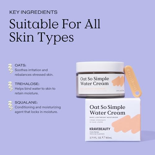 KraveBeauty Oat So Simple Water Cream for Dry, Sensitive Skin, 80 mL - Image 6