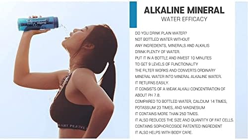 Alkaline Mineral 9 Stage Filter Water Bottles Alkaline Mineral Water Ionizer Portable Water Bottle (Filter Bottle 600 ML) Made in Korea - Image 2