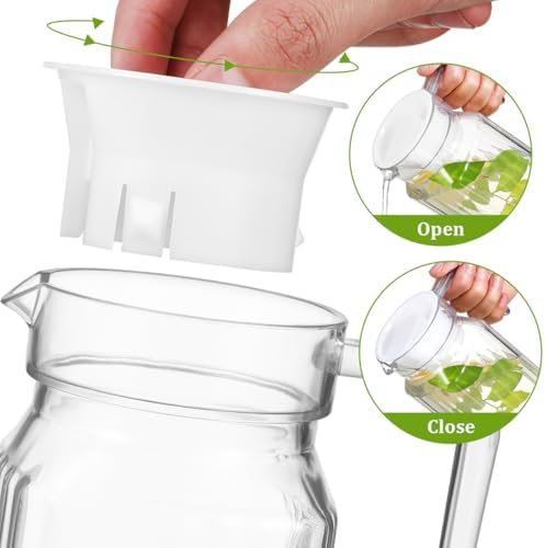 NOLITOY 2 pack Water Pitcher with Lid 600 ml Pitcher - Image 6