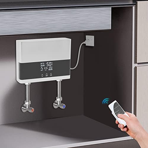 Mini Electric Tankless Water Heater 4000W 110V Constant Temperature Instant Hot Water Heater with Remote Control Touch Display Screen Hot Water Heater for Home Kitchen Indoor - Image 2
