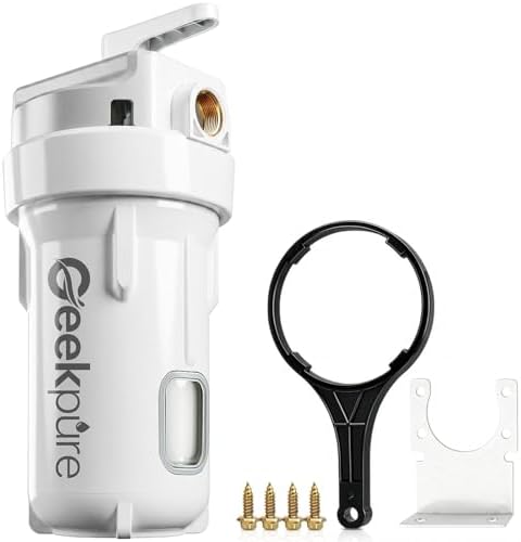 Geekpure Whole House Water Filter Housing-Fit 4.5 x 10 Inch Filters-1“ Port by Geekpure