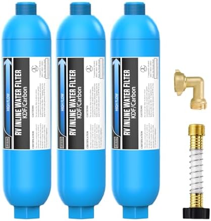 Lifefilter RV Water Filter with 90 Degree Elbow and Flexible Hose Protector by Lifefilter