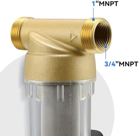 Spin Down Sediment Water Filter: 50/100 Micron Precision, Plug - in with Touch - Screen Auto Flushing, Brass Top Clear Housing & Reusable, Plug-in Use Only - Image 5