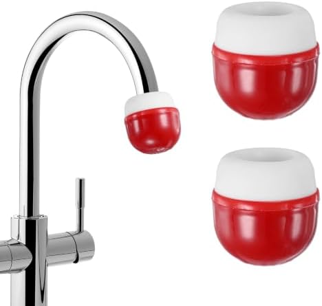M METERXITY 2-Pack Mushroom Shaped Faucet Water Filter, Red by MMETERXITY