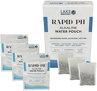 Rapid pH Alkaline Water Filter Pouches - Portable Water Filter System Purifier Infuser for Your Water Bottle, Pitcher, Jug Container- High pH Ionized Water 3 Pack(Net 900 Cups/48 gal) by Lake+Industries