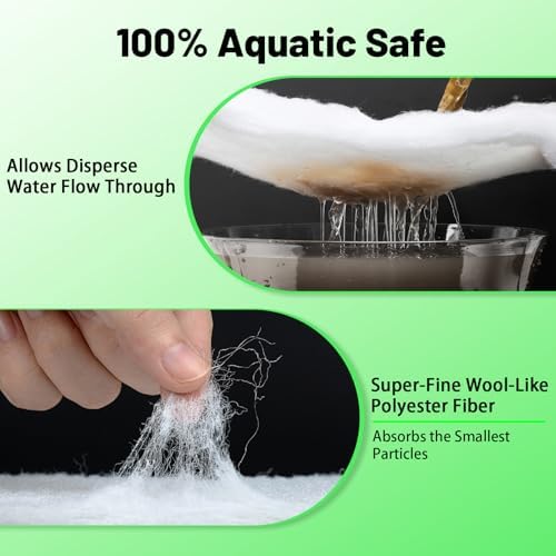hygger 1'' Thick Aquarium Filter Floss 12"x 68" Poly Fiber Fish Tank Filter Media Water Polishing Filter Pad for Sump Canister Hang On Back Filter Cut to Size - Image 3