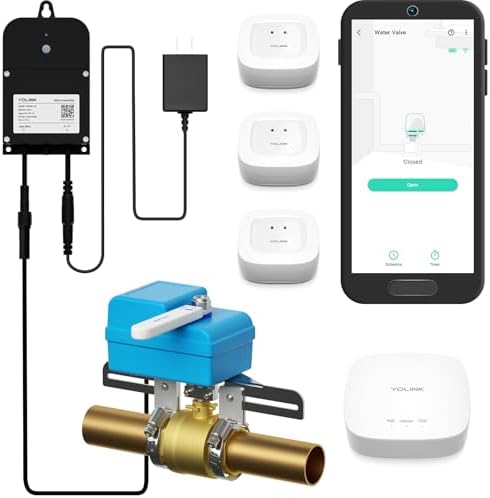 YoLink Water Shutoff Kit: Controller + EVO + 3-Pack Sensors + Hub by YoLink
