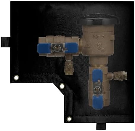 Backflow Preventer Cover Insulated Pouch, Sprinkler Valve Cover Insulated, Pipe Insulation Cover, Protects from Severe Snow and Intense Sun, Winter Water Well Pump Covers (Black 13" W×12" H) by YANWEN