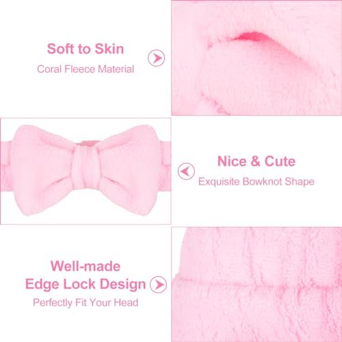 Ondder Spa Terry Cloth Skincare Headbands for Women - 8 Pcs Cute Bow Hair Bands for Makeup, Face Wash and Skin Care - Image 2