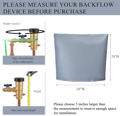 24"Wx24"H Backflow Preventer Insulation Cover, Sprinkler Covers for Outside - Image 2