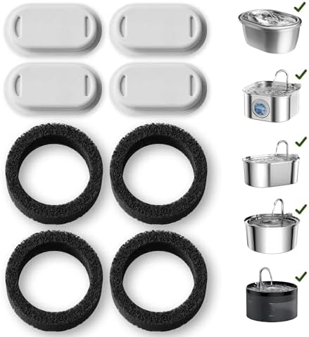 PETLIBRO Replacement Filters for Cat Water Fountain Stainless Steel, 67oz/2L Adjustable Water Flow Pet Water Fountain, Super Quiet Dog Water Dispenser by Unknown