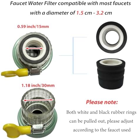 3 Pack Faucet Mount Filters,Faucet Water Filter for Kitchen,Activated Carbon Faucet Water Purifier Tap Filtration for Kitchen Bathroom Removes Chlorine Fluoride Heavy Metals Hard Water (Random Color) - Image 4