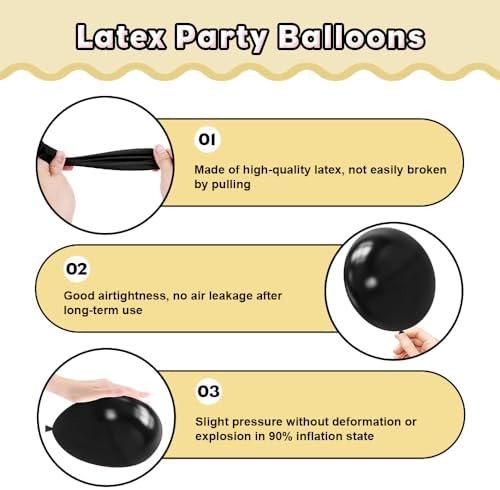 Black and Gold Balloon Arch Kit,129Pcs Gold and Black Balloons - Image 3
