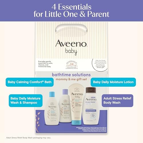 Aveeno Baby Bathtime Solutions Mommy & Me Gift Set, 4 Items - Image 2