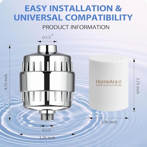 20 Stage Shower Filter for Hard Water - 1 Cartridge - Chrome - Image 4
