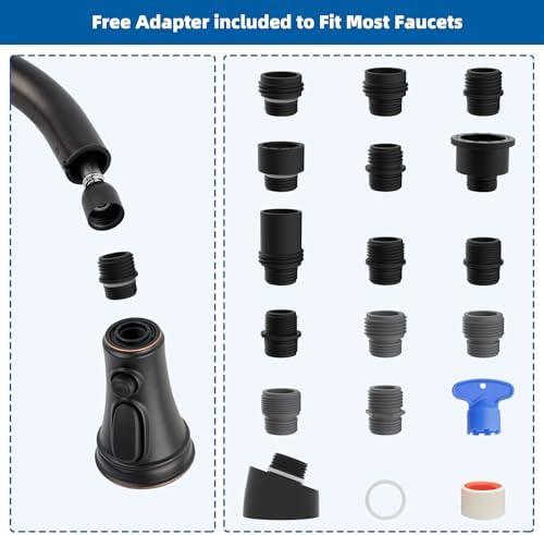 Hibbent cUPC Certified Kitchen Faucet Head Replacement with 15 Adapters - Image 4