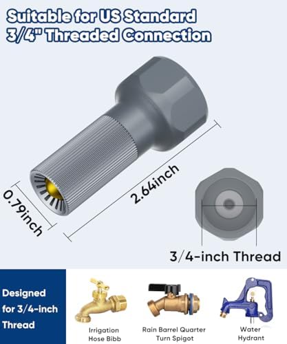 3/4-Inch Thread Faucet Freeze Protection Valve, Freeze Proof Faucet Cover for Outdoors, Winter Frost Proof Auto Temperature Control for Garden, Lawn & Yard Spigot, Grey, 2pcs - Image 2