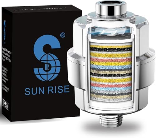 SR SUN RISE 20 Stage Shower Filter for Hard Water, 1 Cartridge, Chrome by SRSUNRISE