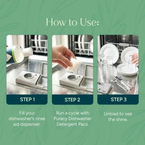 Puracy Dishwasher Rinse Aid Cleaner - Spot & Residue Free, Dishwasher Drying Agent - Must Haves from TikTok Made Me Buy It (Lemongrass, 12 Oz) - Image 7