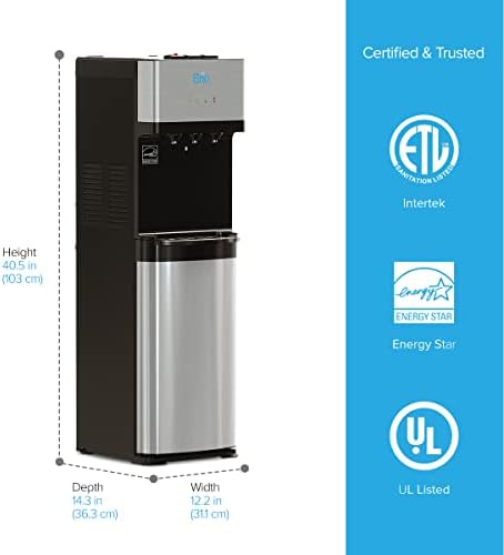 Brio 520 UV Self-Cleaning Bottleless Water Cooler Dispenser, UL Certified | Built-in 2 Stage Filtration (2 Free Replacement Filters Included) Reduces PFAS & Microplastics | 3 Temp (Hot Cold, Room) - Image 6
