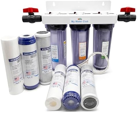 Whole House 3-Stage Water Filtration System, 3/4" port with 2 valves and extra 1 year filter supply (2 sets, 6 pcs) - Image 4