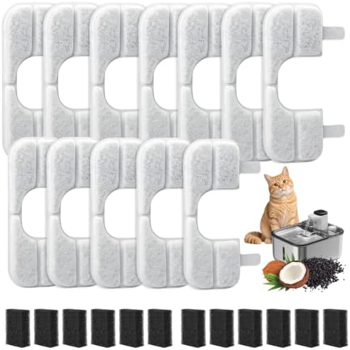 12 Packs Replacement Filters Compatible with Qinliy Q108 Cat Water Fountain by Unknown