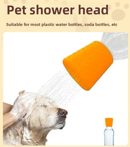 Portable Outdoor Shower for Dogs Bottle Attachment Outdoor Sprayer Accessory for Most Plastic Water Bottles for Bathing Pets During Outdoor Activities, Hiking and Camping.(Orange) - Image 2