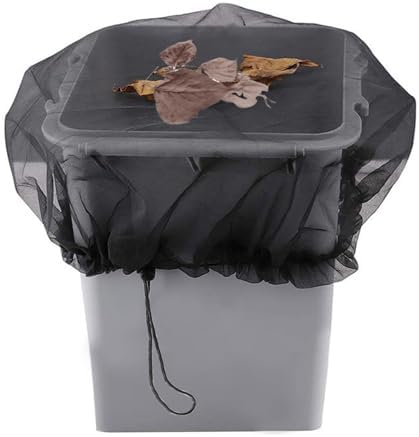 2 Pieces 37 Inch Rain Covers, Black Polyester Mesh Screen with Lamb for Water Collection Tanks, Protective Filter Net - Image 2