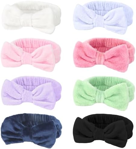 Ondder Spa Headbands Set - 8 Pcs Terry Cloth Cute Hair Bands for Women's Skincare, Makeup and Face Washing by Ondder
