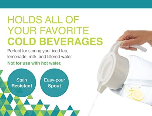 Arrow Home Products 1 Gallon Plastic Pitcher with Lid - Clear Plastic Pitcher for Refrigerator, Fill with Cold Drinks - BPA Free, Space-Saving Rectangular Design - Fill with Lemonade, Milk, Juice - Image 5