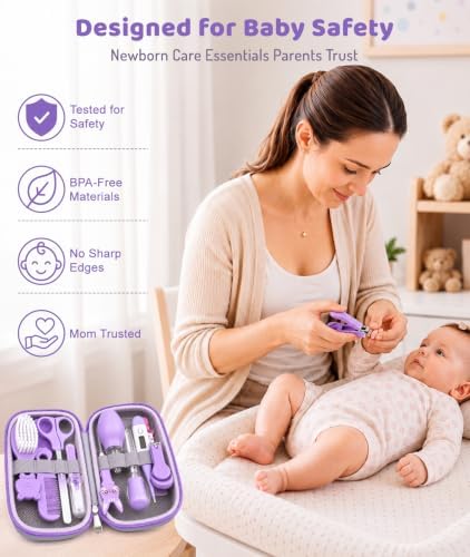 YASEW Baby Grooming Kit, Storage Bag, Newborn Essentials, Gift Ready Purple - Image 5