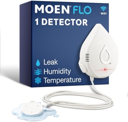 Moen Flo Smart Water Leak Detector, Drip or Flood Sensor Alarm for Home, 1-Pack, White, 920-004 by Unknown