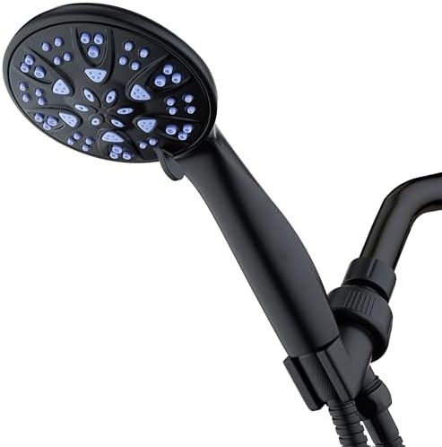 AquaDance Antimicrobial/Anti-Clog High-Pressure 6-setting Hand Shower with Nozzle Protection from Growth of Mold, Mildew & Bacteria for Stronger Shower! - Sunset Blue by AquaDance